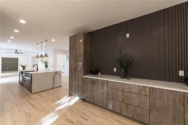 a view of a fireplace in a room