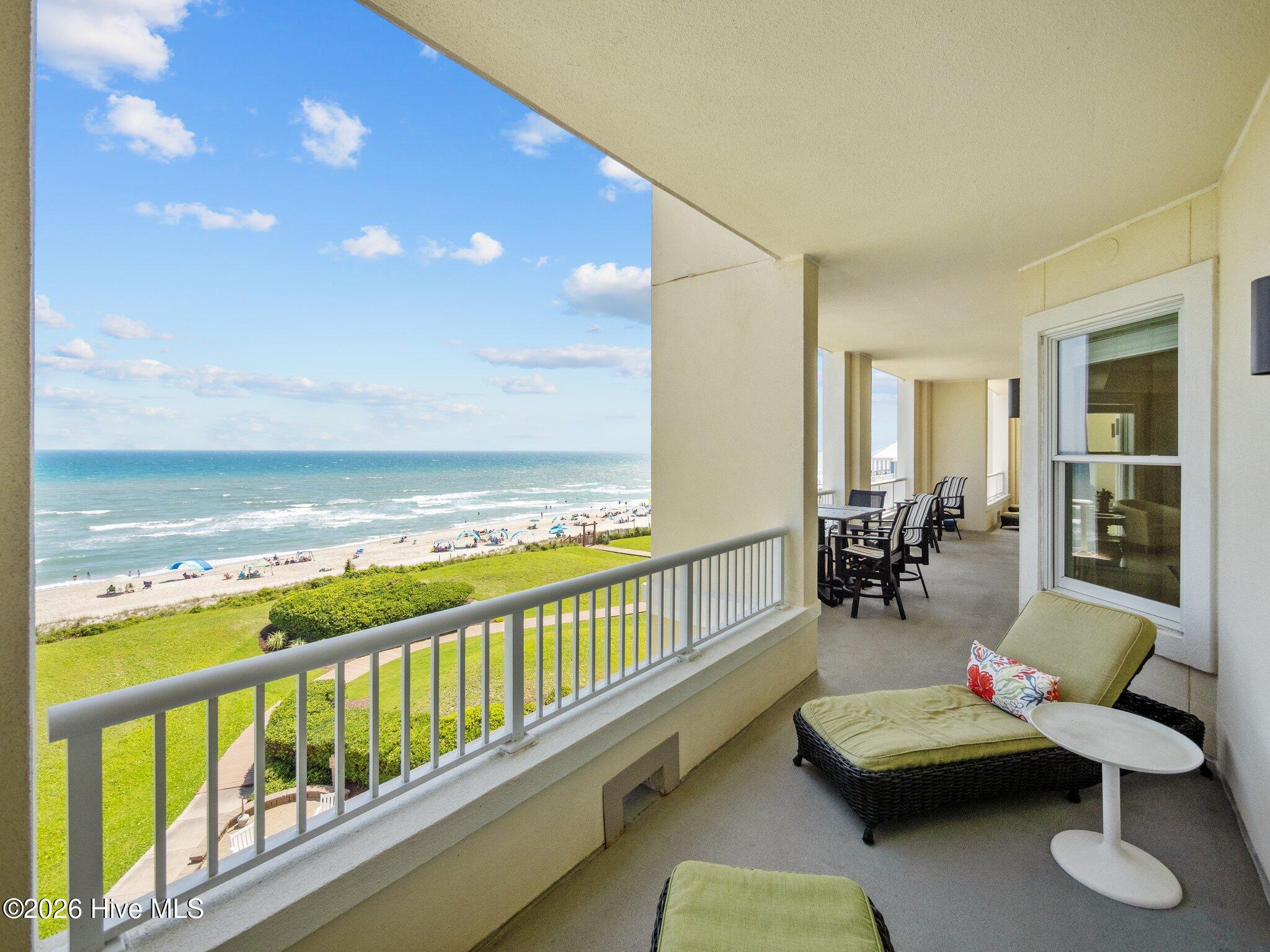 1435 Salter Path Road, Unit K3 Indian Beach, NC 28512 - Photo 9 of 22 Spacious Covered Balcony with Ocean View