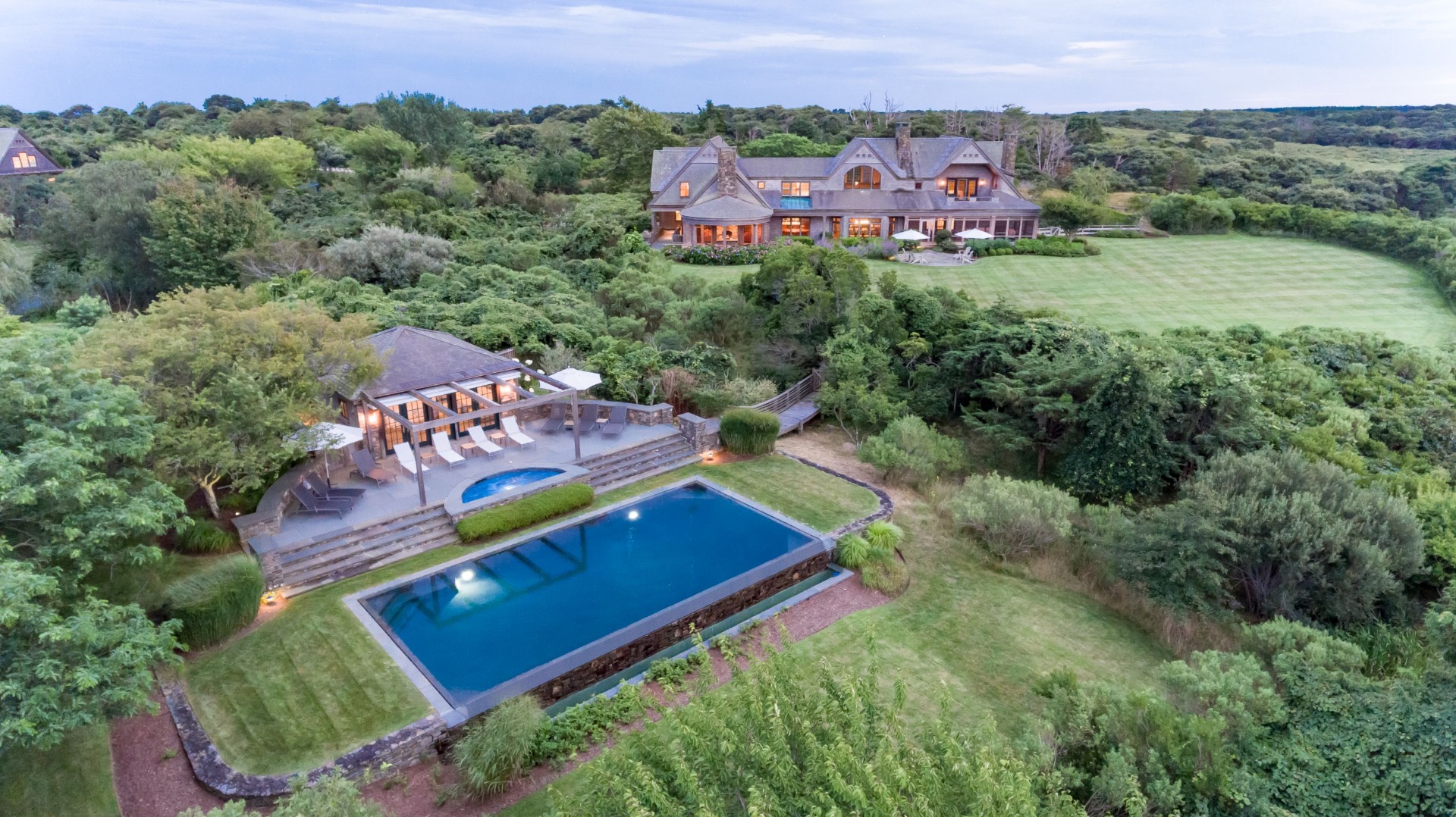 183 Polpis Road Nantucket, MA 02554 - Photo 4 of 62 an aerial view of a house with a yard and lake view