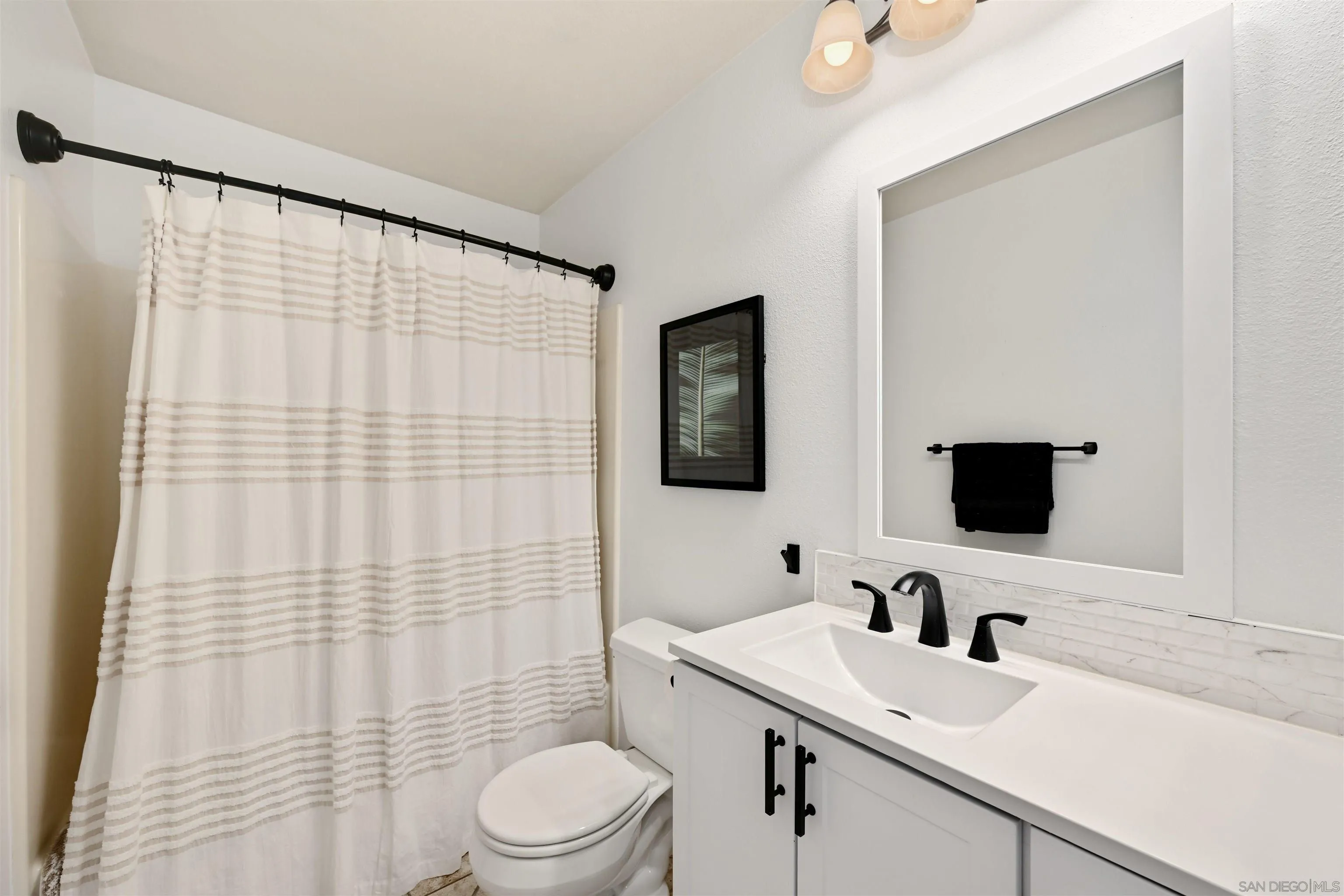 10314 Rochelle Avenue Santee, CA 92071 - Photo 13 of 25 a bathroom with a sink a toilet and shower curtain