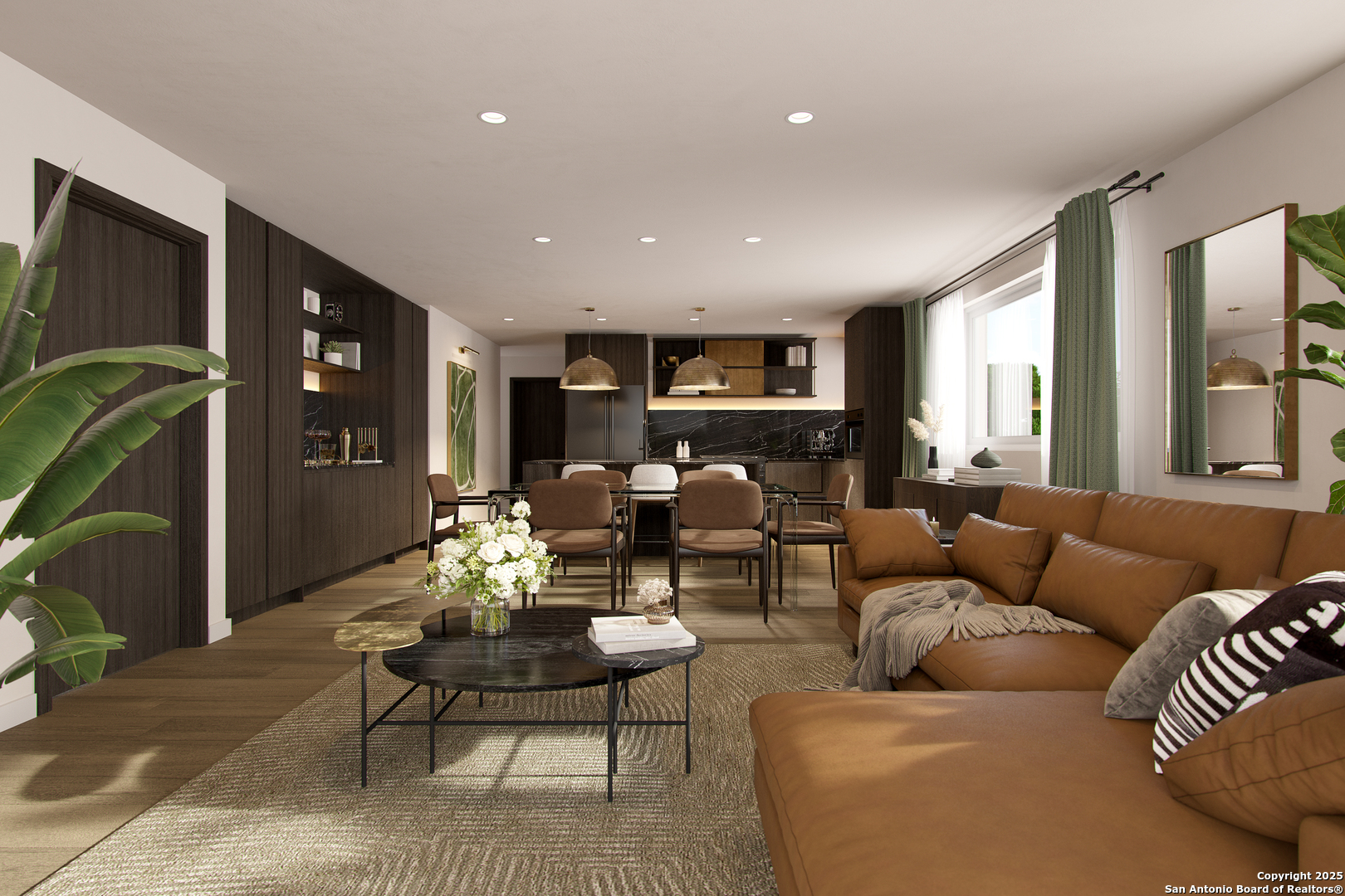 10225 Braun Road, Unit A201 San Antonio, TX 78023 - Photo 3 of 6 a living room with furniture fireplace and dining table