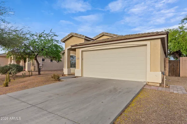 front view of a house with a outdoor space