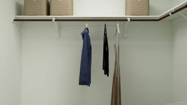 a close view of walk in closet