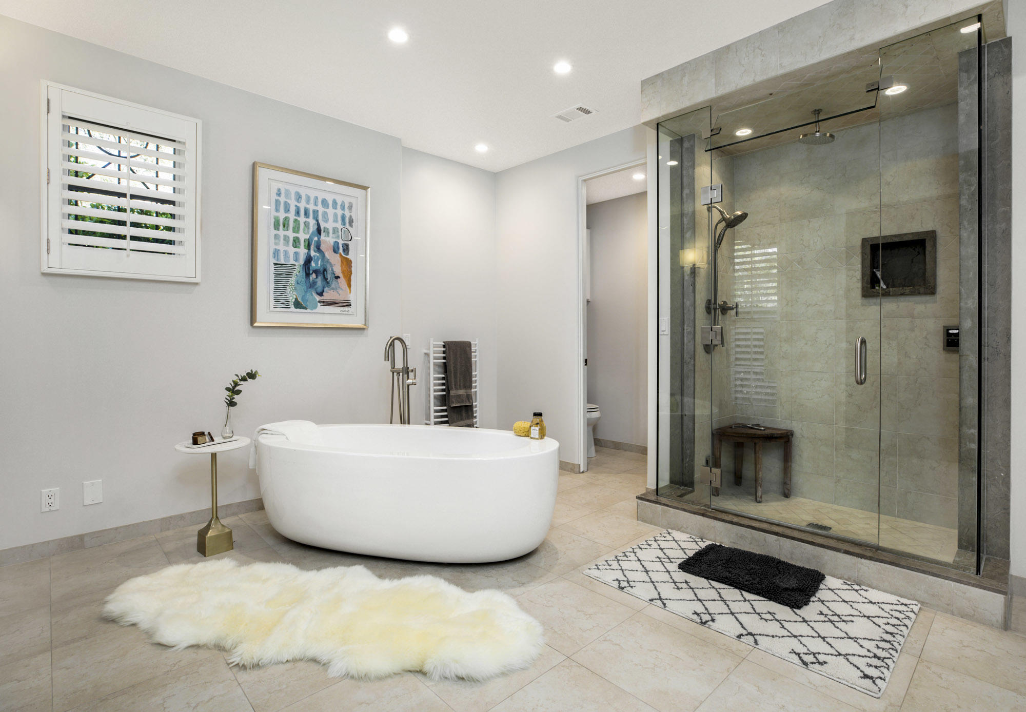 485 Monarch Lane Santa Barbara, CA 93108 - Photo 11 of 24 a bathroom with a bathtub and shower