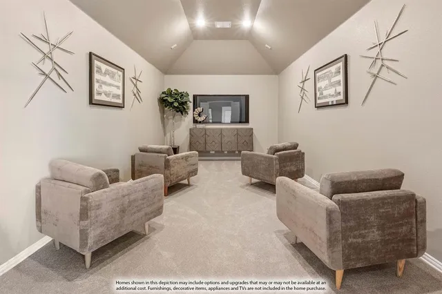 a living room with furniture and a couch