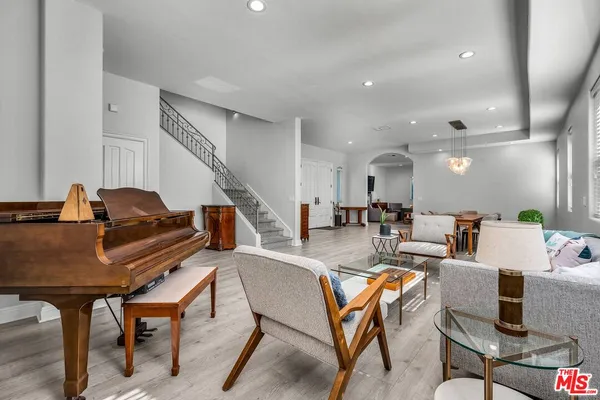 a living room with furniture