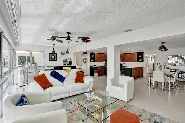 a living room with furniture or couch and a rug