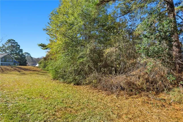 a view of a yard with an outdoor space