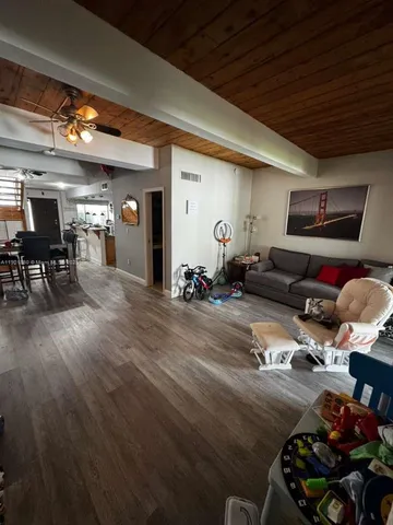 a living room with furniture