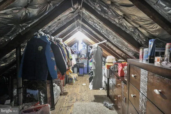a view of a garage with furniture
