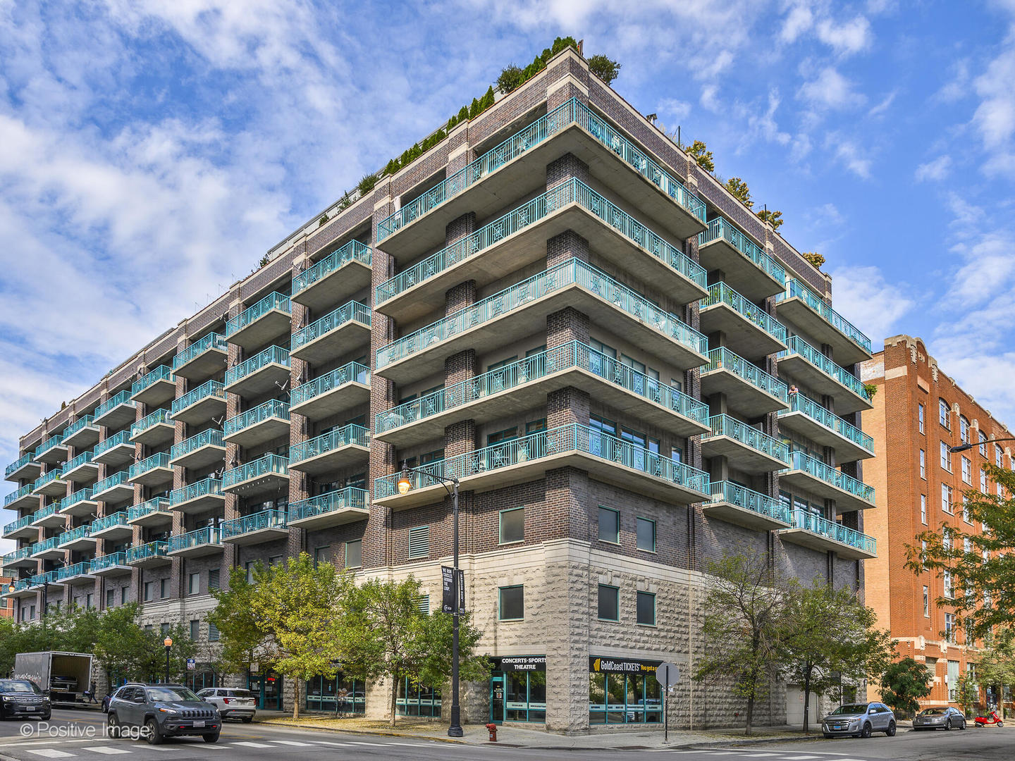 a front view of a building