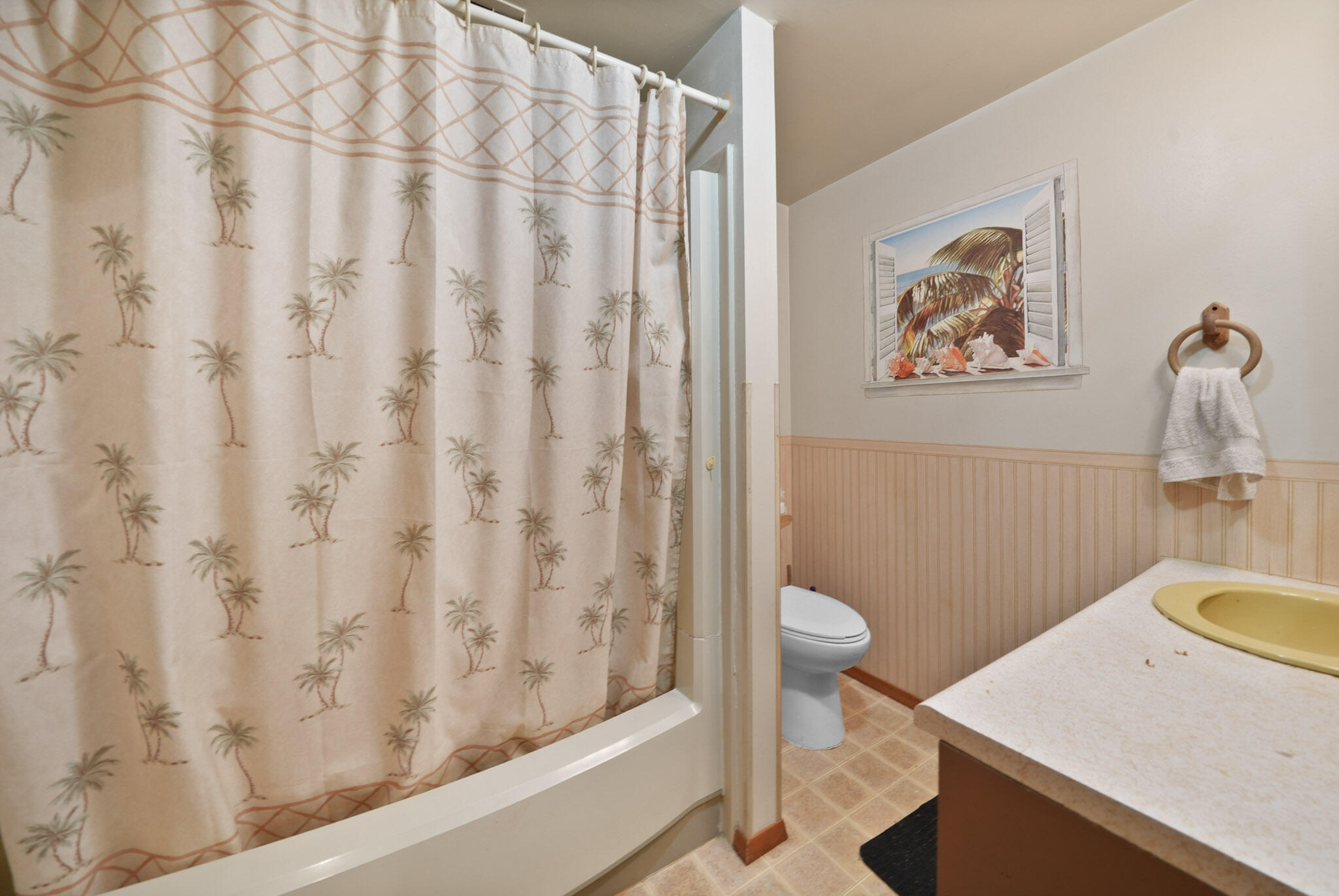 756 South 375 West Hebron, IN 46341 - Photo 12 of 21 a bathroom with a sink a toilet and shower curtain