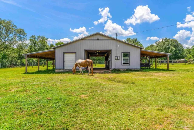 a view of a wooden door