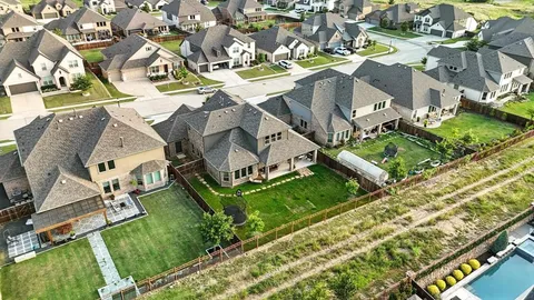 an aerial view of a house