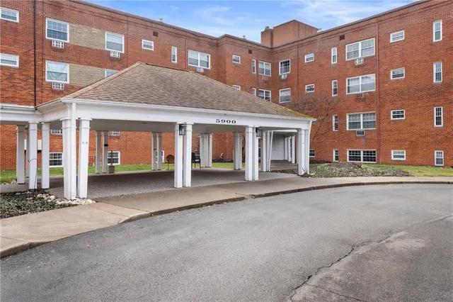 a front view of a building