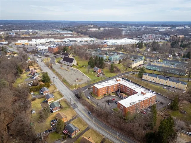 an aerial view of a city