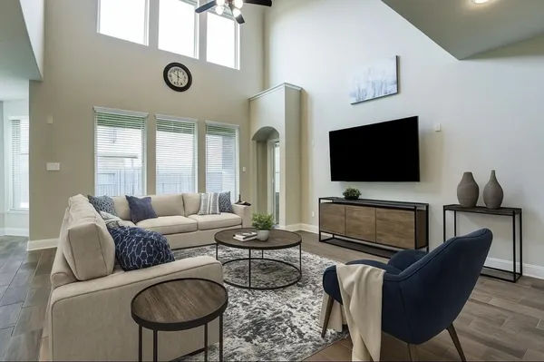 a kitchen with sink stove and outdoor view