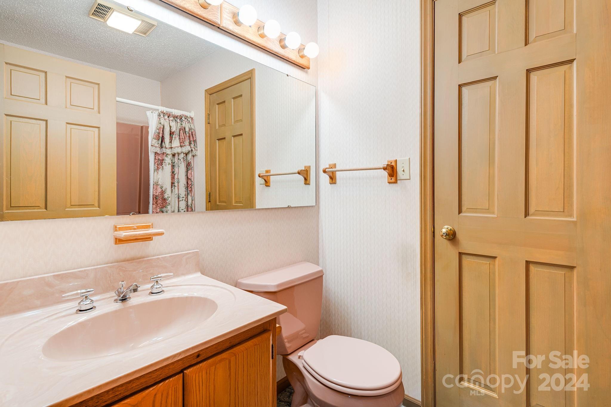 56 Whitaker View Road Fairview, NC 28730 - Photo 23 of 34 a bathroom with a sink a toilet and shower