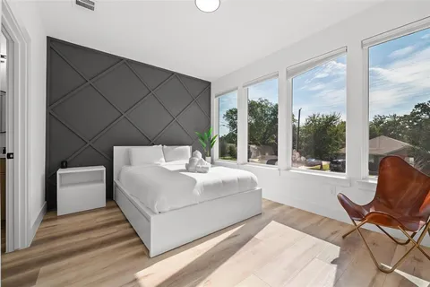 a view of a hallway with workspace