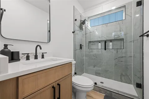 a view of a room that has a window