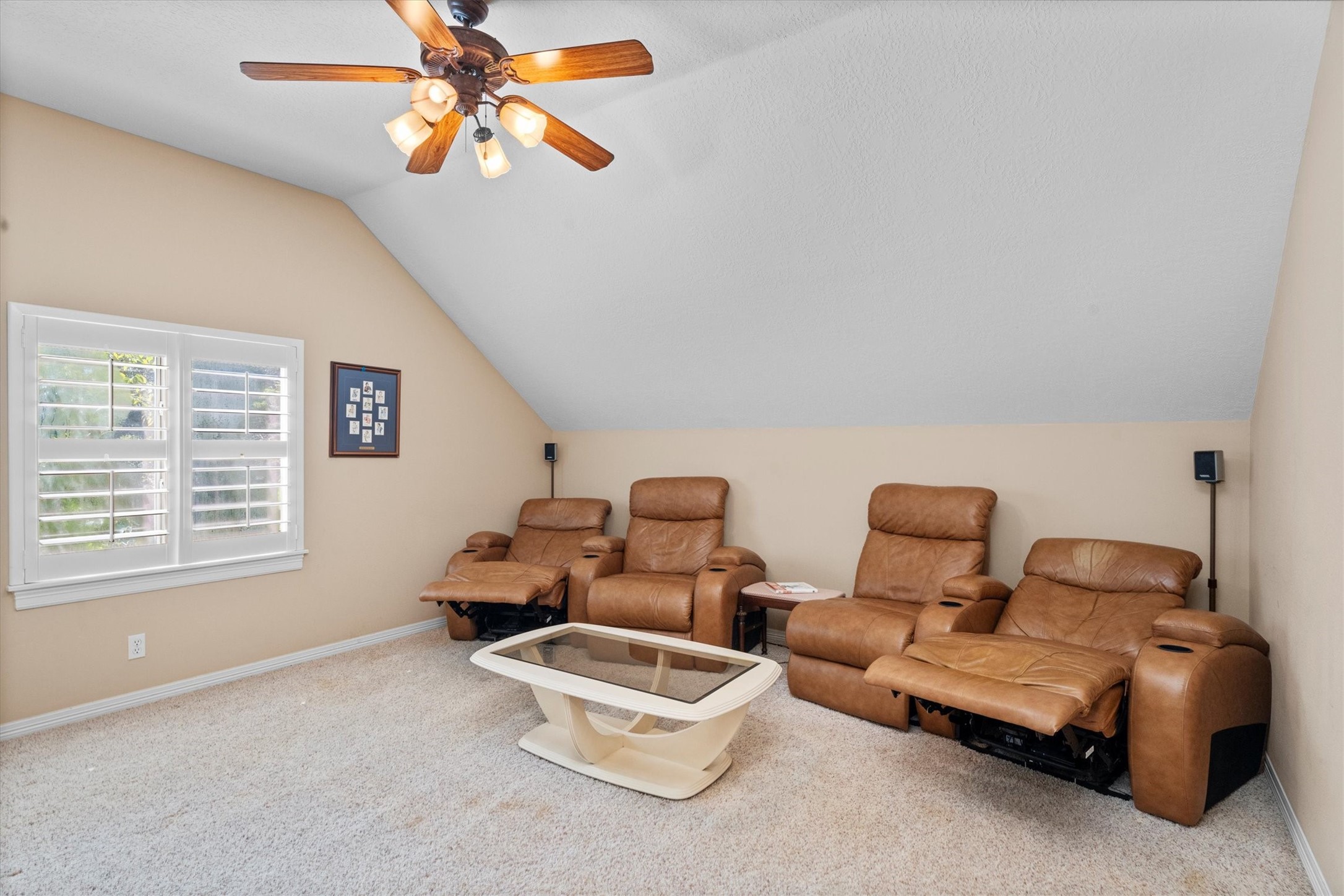 31627 Cedardale Street Magnolia, TX 77355 - Photo 32 of 47 This room has potential for an additional bedroom, office, or game room with plush carpet, high ceilings, and shuttered windows.