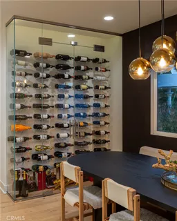 a workspace with wooden floor