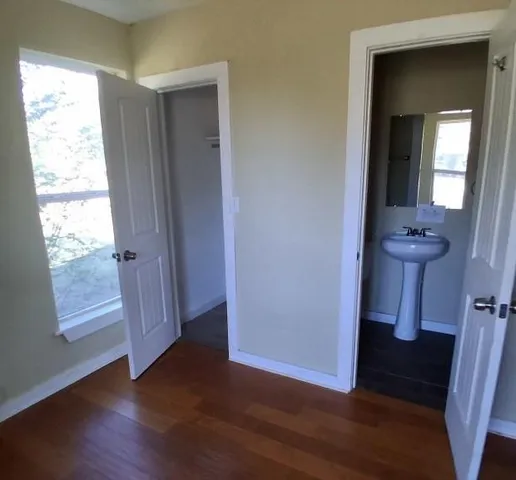 a view of small space with racks on the wall