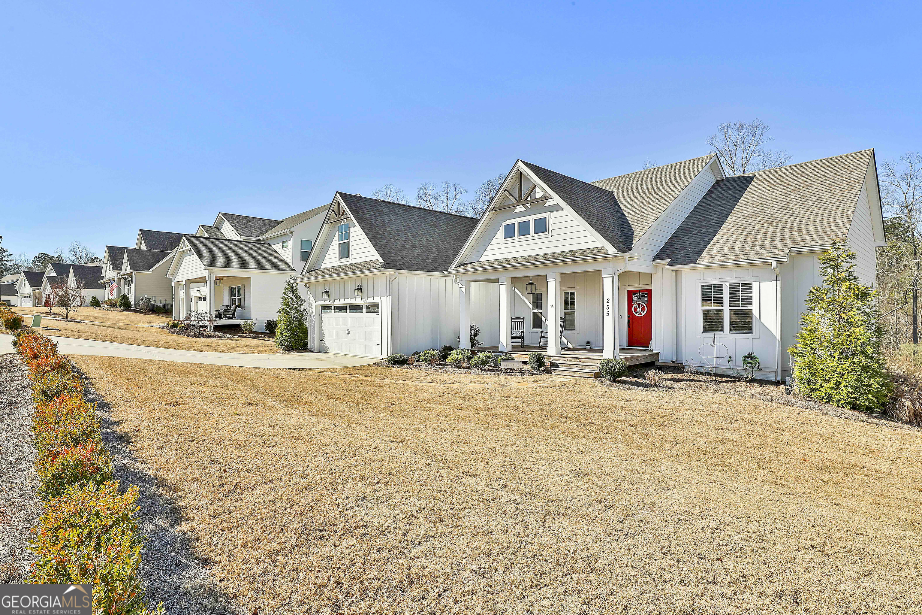 255 Werner Way Senoia, GA 30276 - Photo 4 of 47 a front view of a house with a yard and garage