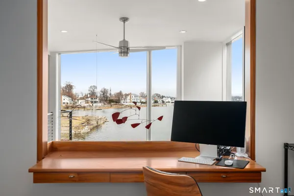 a room with table and chairs