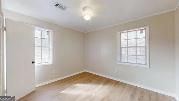 an empty room with a window