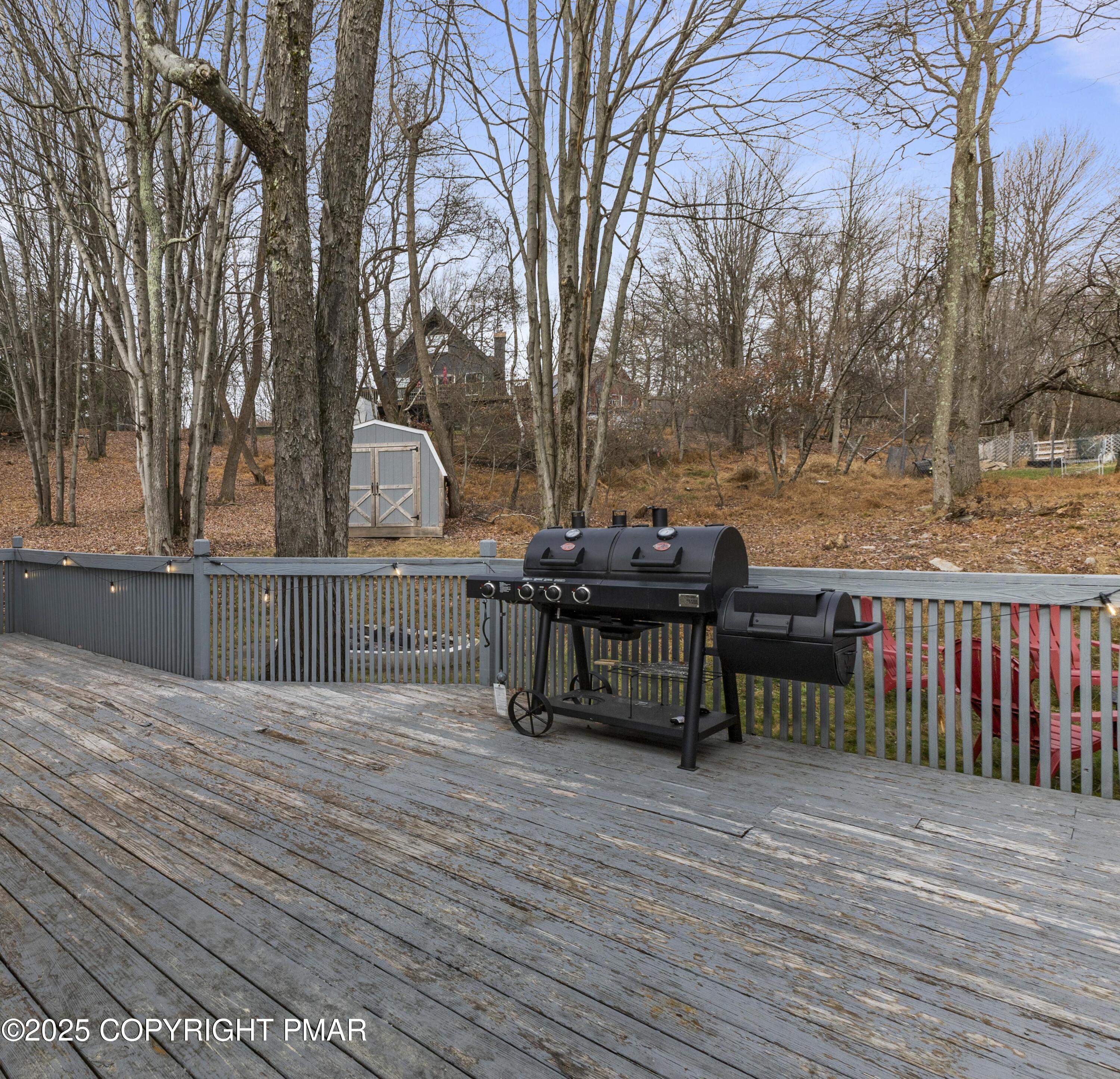 558 Clearview Drive Long Pond, PA 18334 - Photo 35 of 36 a view of a terrace with furniture and trees
