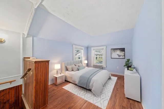 an aerial view of multiple house