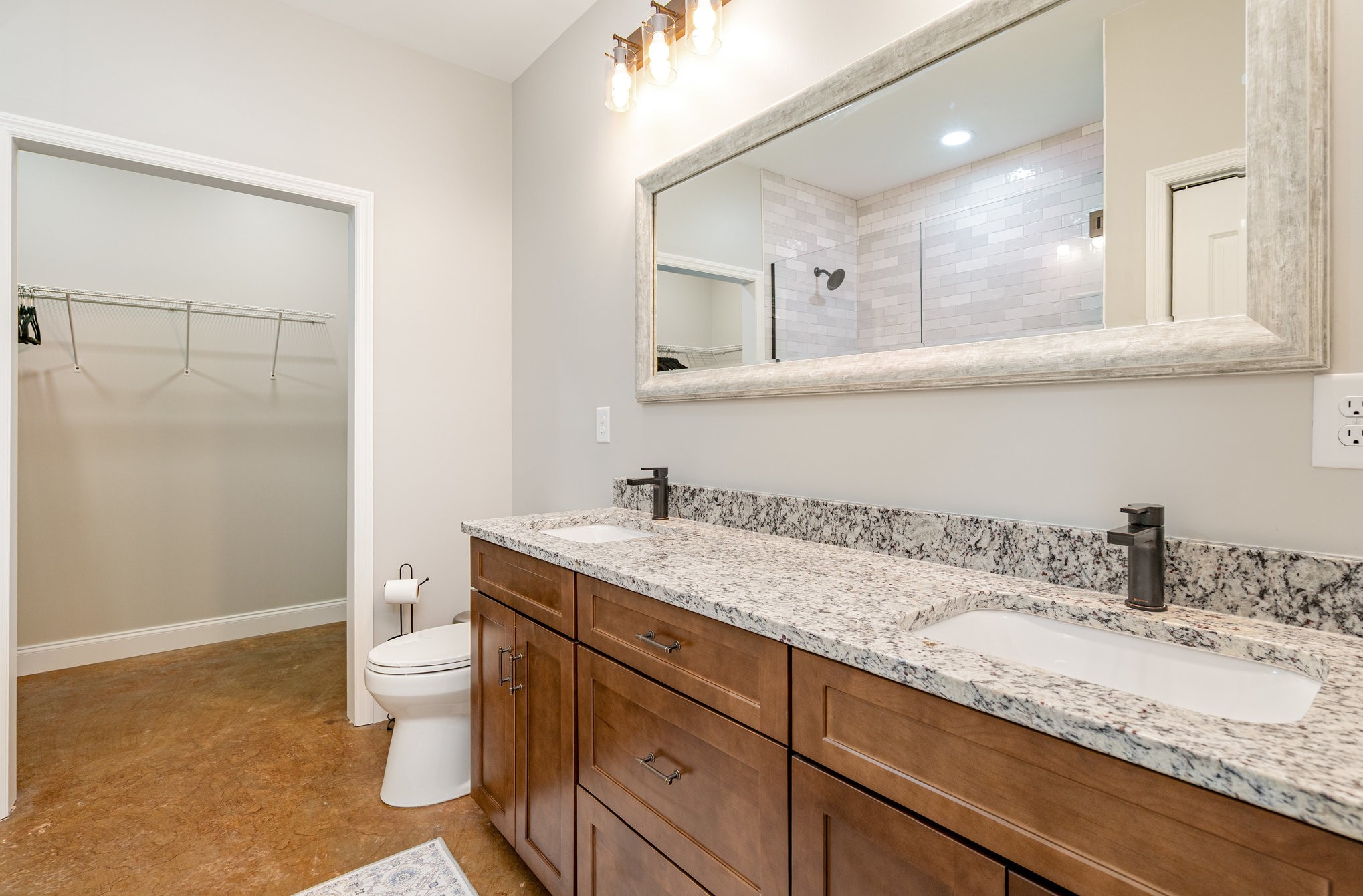3395 Shouse Road Santa Fe, TN 38482 - Photo 42 of 73 a bathroom with a granite countertop sink and a mirror