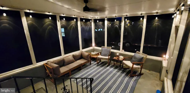 a outdoor living space with furniture