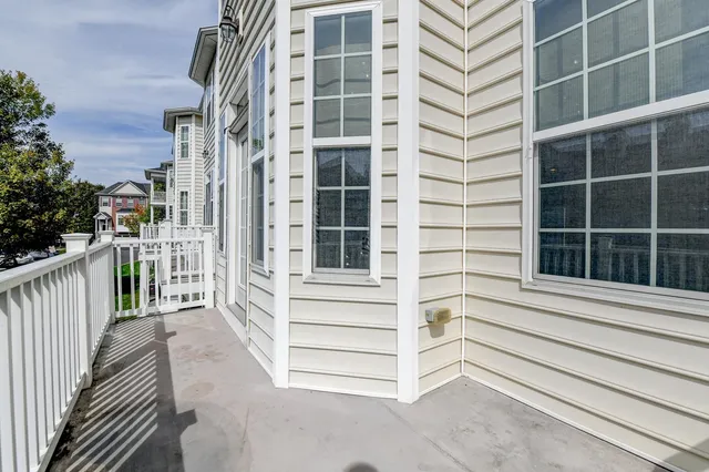 a view of a building with a large window