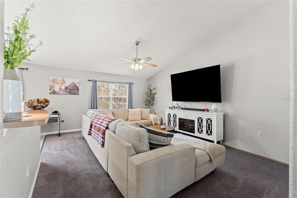 15335 Fleetwood Road Weeki Wachee, FL 34614 - Photo 16 of 40 a living room with furniture and a flat screen tv