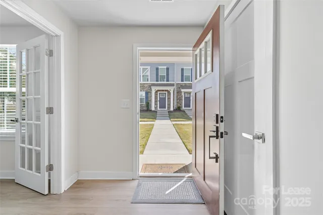 a view of an entryway with stairs