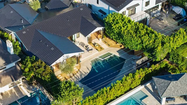 an aerial view of a house