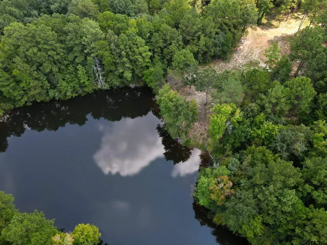 a view of a lake with mountains in the background