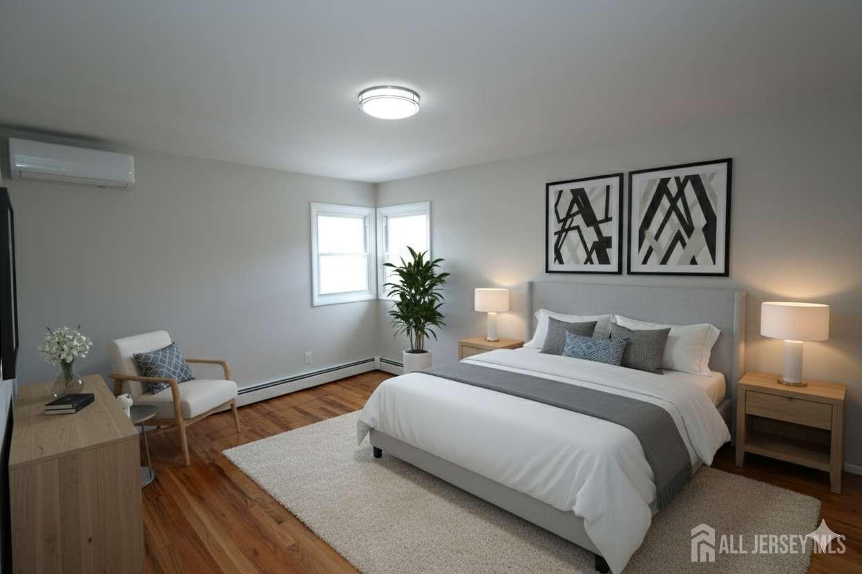 679 Rensselaer Avenue Staten Island, NY 10312 - Photo 5 of 6 a bedroom with a bed and wooden floor