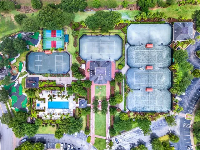 an aerial view of house