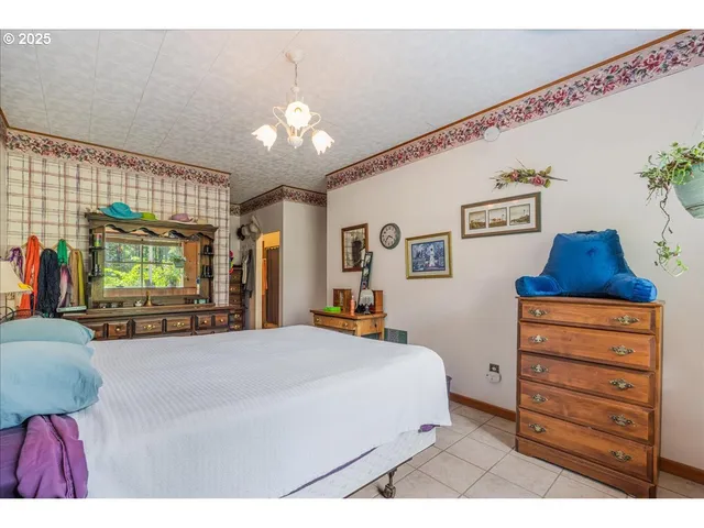 a bedroom with furniture and flat screen tv