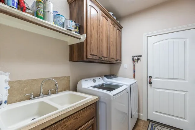 an aerial view of a house with a garden