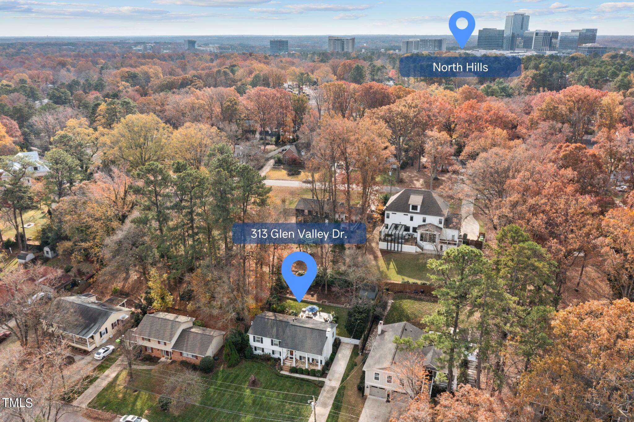 313 Glen Valley Road Raleigh, NC 27609 - Photo 48 of 49 313 Glen Valley Dr. Aerial Map