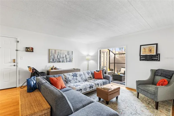 a living room with furniture and a couch