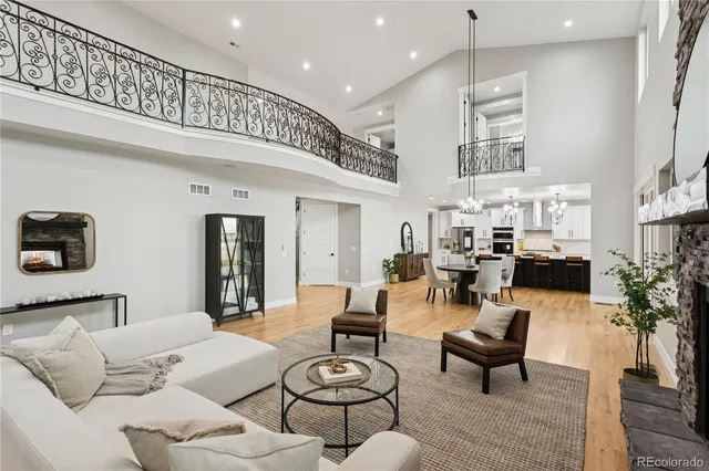 a living room with furniture