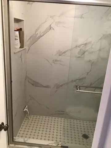 a bathroom with a shower