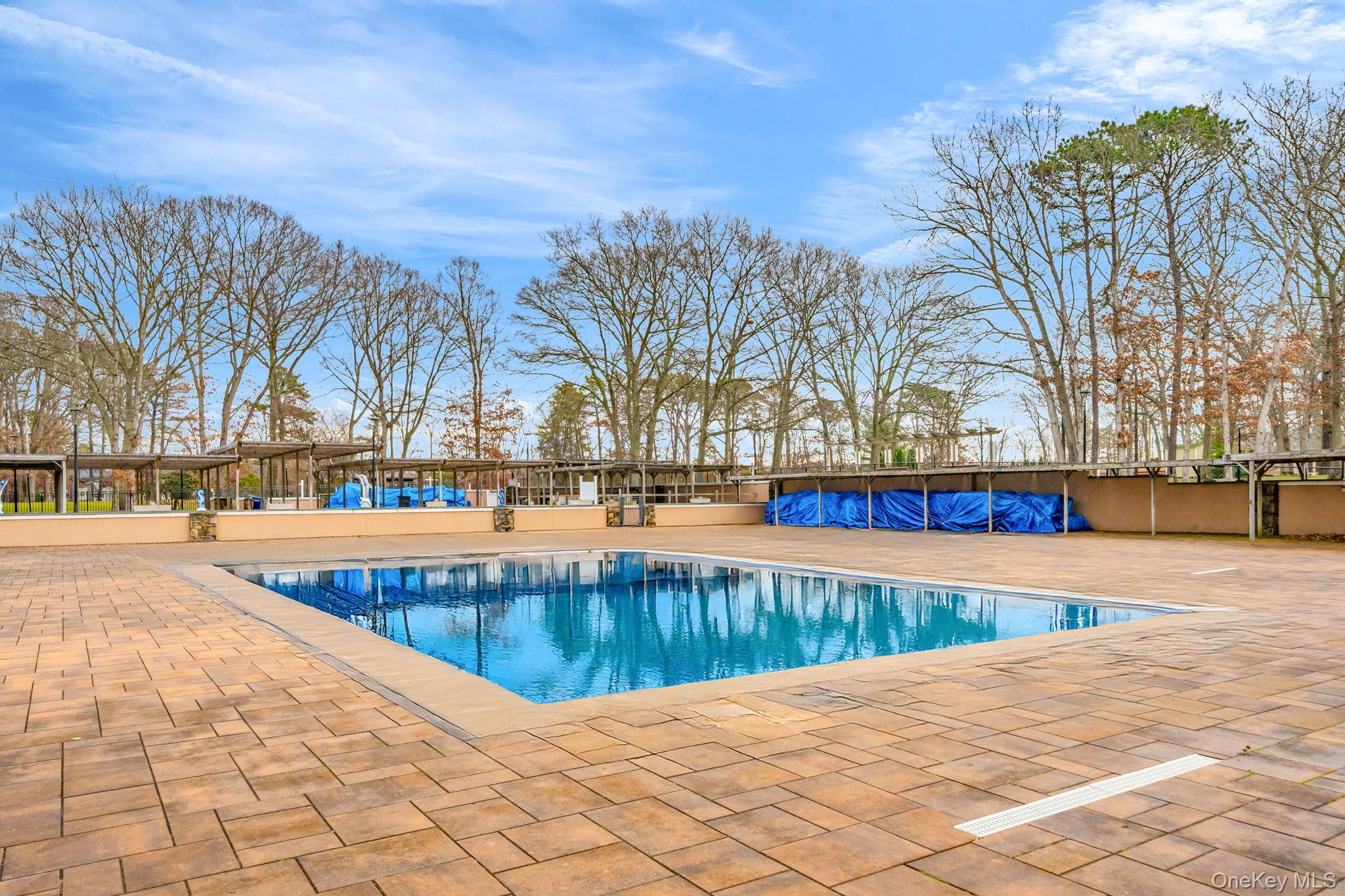 380 Woodbridge Drive, Unit D Ridge, NY 11961 - Photo 24 of 25 a view of swimming pool and trees in the background