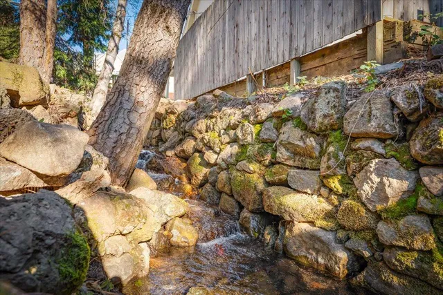 a view of a wooden bridge
