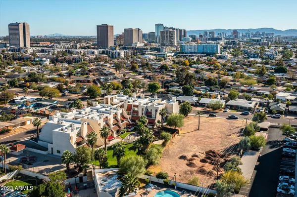 an aerial view of city